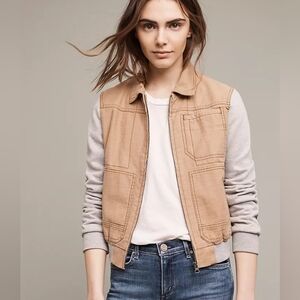 Anthropologie Hei Hei medium Excursion collared bomber jacket
